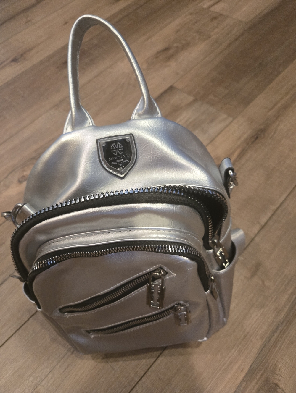 Metallic Silver Mini Backpack - Picture 7 of 11